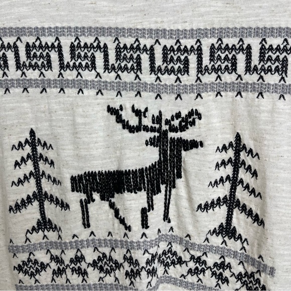 We The Free Embroidered Wildlife Round Neck Short Sleeve Linen Shirt Size S NWT - Picture 7 of 14